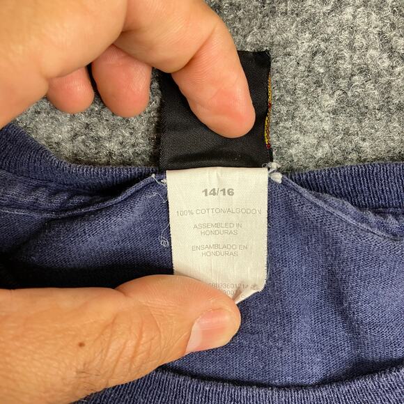 Martial Arts T-Shirt Boys Size 14/16 Navy Blue Karate Graphic Asian Symbol Tee - Picture 6 of 8